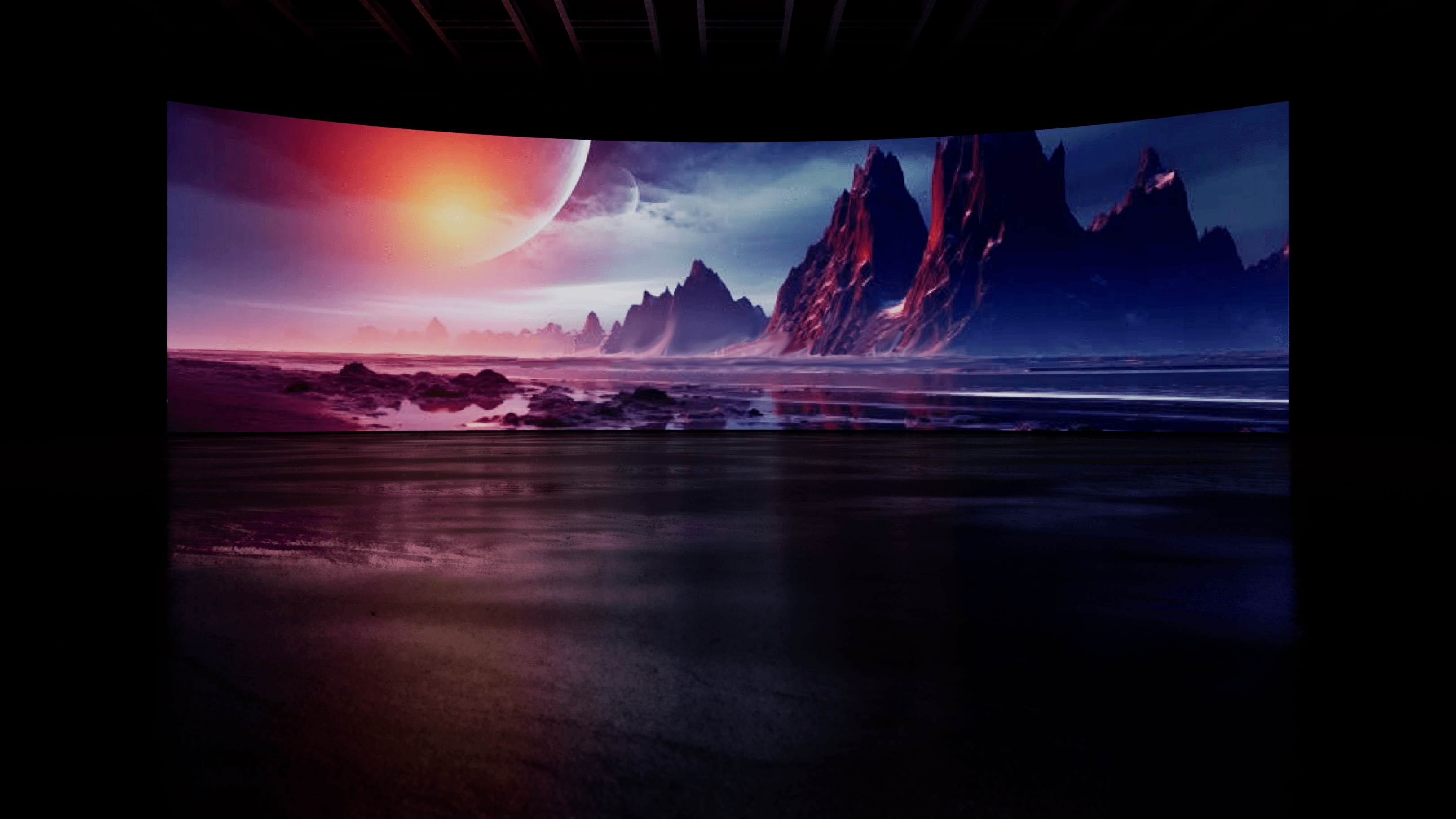 Virtual production scene on the ACME LED volume